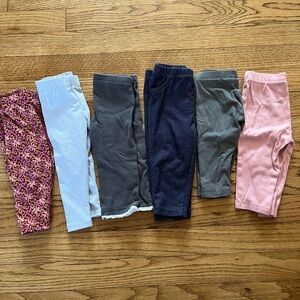 Lot of 6 baby girls 3-6 month leggings/pants